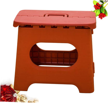 Folding Step Stool with Handle for Kids and Adults – Portable Kitchen & Bathroom Stepping Aid – Lightweight Collapsible Footstool for Home,