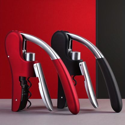 Lever-Action Wine Opener Metal & Plastic 5.5 x 3 Inch Ergonomic Handle Bar Tool for Red & White Bottles Home Dining Restaurant Hospitality