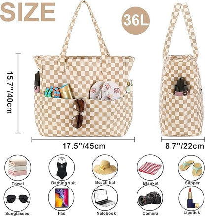 Bolso de playa extragrande con compartimento impermeable, bolso de playa resistente al agua para piscina y natación, bolso tipo tote para viajes