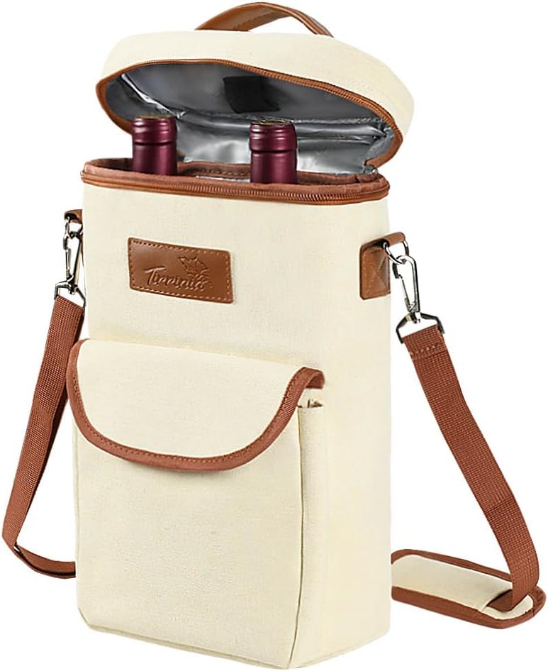 Bolsa térmica para vino con diseño acolchado | Enfriador a prueba de fugas para viajes y fiestas