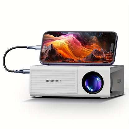 Compact LED Projector 3000 Lumens HDMI USB Movie Display for Indoor Outdoor Home Theater Streaming Media Laptop Smartphone Presentations