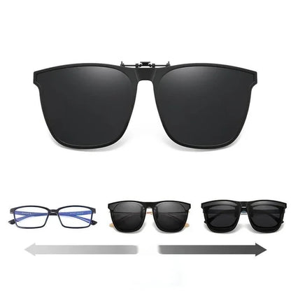 Polarized Clip-On Sunglasses for Prescription Glasses – Flip-Up Magnetic Lens Attachment UV400 Protection for Driving Outdoor Activities Eye