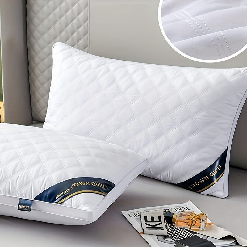 Quilted Hypoallergenic Pillow Set – 2-Pack Breathable 3D Fill Pillows for Neck Support & All-Season Comfort