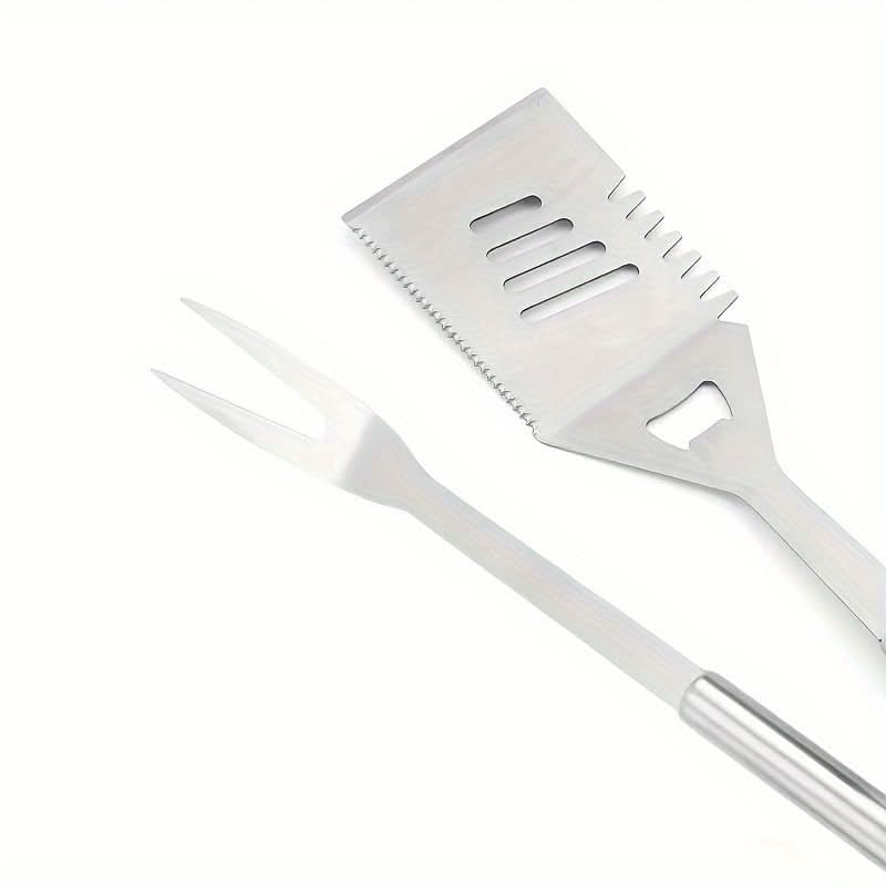 GRILLMASTER – Juego de herramientas para barbacoa de acero inoxidable con estuche de transporte