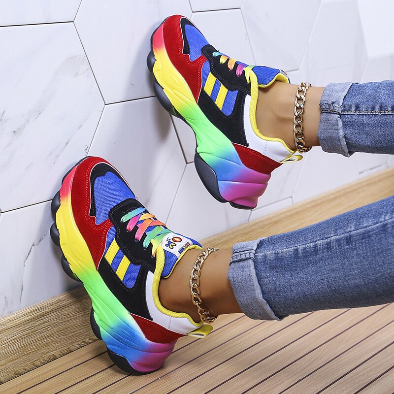 Women's Orthopedic Walking Sneakers with Shock-Absorbing Platform | Breathable Stretch Upper with Arch Support | Non-Slip Athletic Shoes