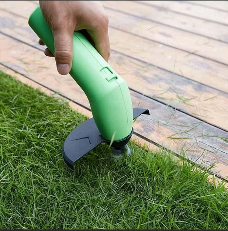 Cortabordes de mano a batería con mango extensible ajustable para recortar césped alrededor de árboles, vallas, parterres y bordes de jardín