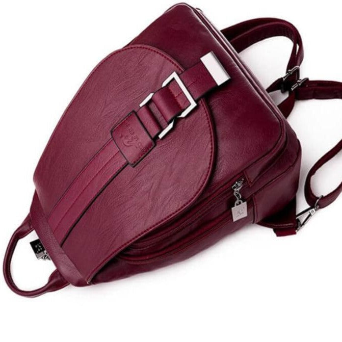 Women's Leather Backpack Purse | Convertible Shoulder Bag for Work & Travel | Handcrafted Premium Cowhide | Multi-Pocket Design