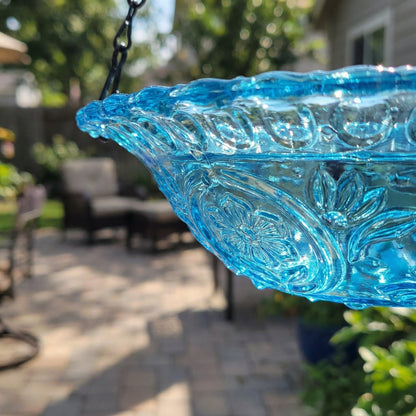 Hanging Solar Bird Bath Fountain Two-Tier Cordless Water Feature for Backyard Patio Deck Garden Outdoor Decor