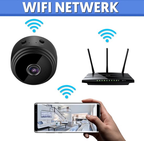 Wireless Mini Security Camera HD 1080P Indoor Home Monitoring System with Night Vision 150-Degree Wide Angle View Rechargeable WiFi Surveill