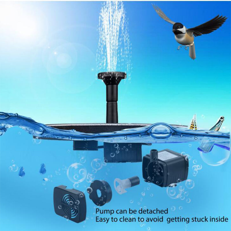 Solar-Powered Floating Fountain Pump for Ponds, Bird Baths & Pools – Energy-Free Water Feature with Interchangeable Spray Heads