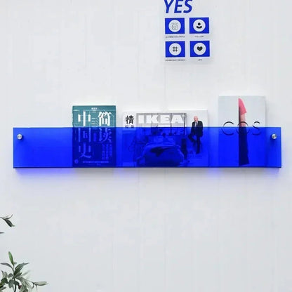 Vinyl Record Holder Wall Rack Magazine Organizer Shelf for Living Room Books Newspapers Home Office Storage Clear Acrylic Display Mount