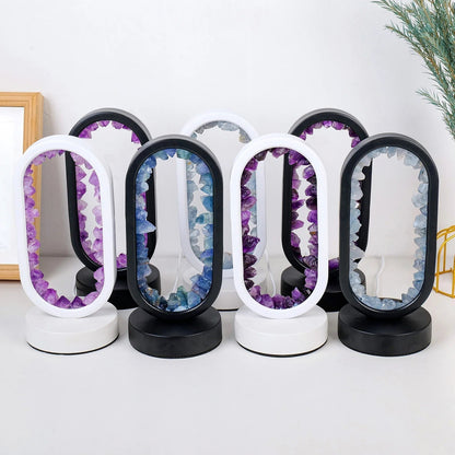 Amethyst Crystal Accent Lamp 8 Inch Purple Glow for Nightstands Meditation Rooms Yoga Spaces Handcrafted Gemstone Light E14 Socket 10W Max B
