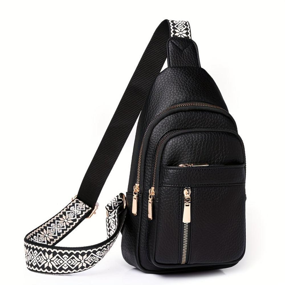 Leather Crossbody Sling Bag with Multiple Compartments for Men & Women – Adjustable Chest Pack for Everyday Carry & Active Lifestyle