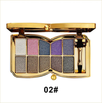 10-Color Glitter Eyeshadow Palette Shimmer Mineral Makeup for Parties Weddings Everyday Looks Highly Pigmented Long-Lasting Eye Shadow
