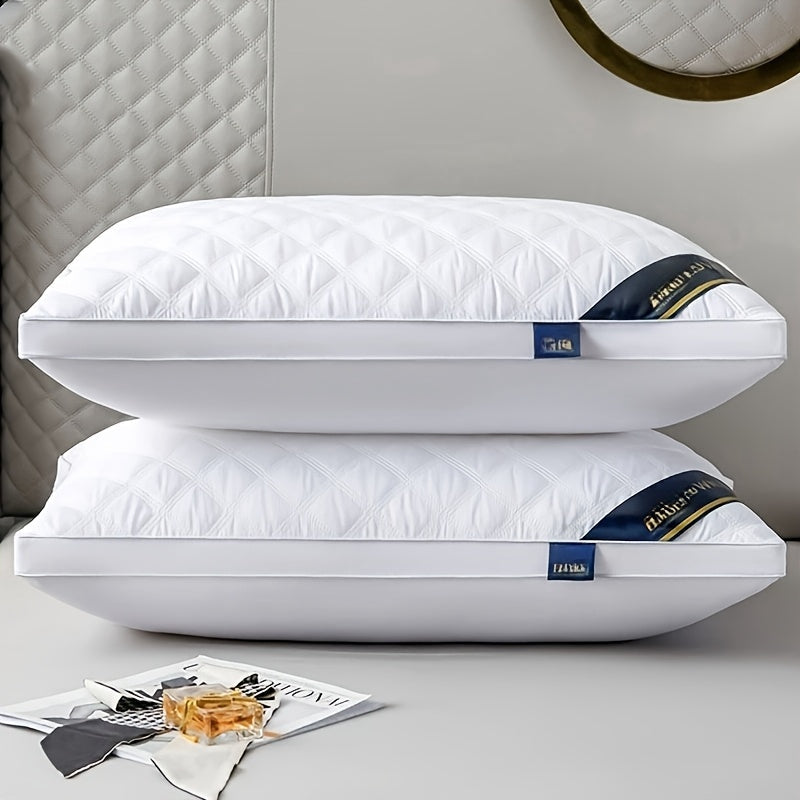 Quilted Hypoallergenic Pillow Set – 2-Pack Breathable 3D Fill Pillows for Neck Support & All-Season Comfort