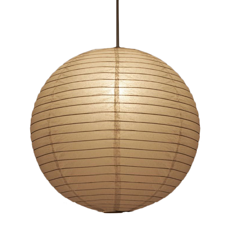 Japanese Paper Lantern Pendant Light White Round Ceiling Fixture for Dining Room Bedroom Kitchen Island Hanging Lamp E26 Base Modern Asian