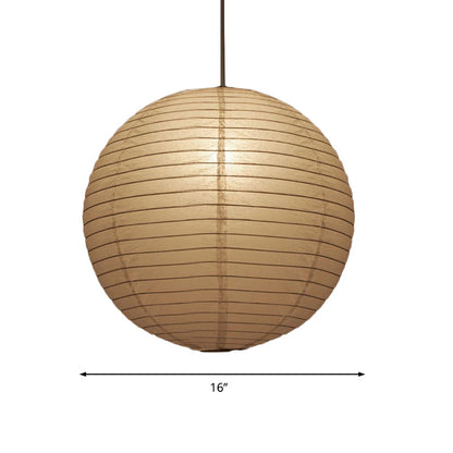 Japanese Paper Lantern Pendant Light White Round Ceiling Fixture for Dining Room Bedroom Kitchen Island Hanging Lamp E26 Base Modern Asian