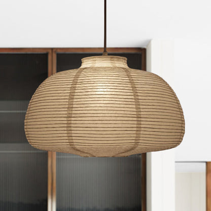 Japanese Paper Lantern Pendant Light White Round Ceiling Fixture for Dining Room Bedroom Kitchen Island Hanging Lamp E26 Base Modern Asian