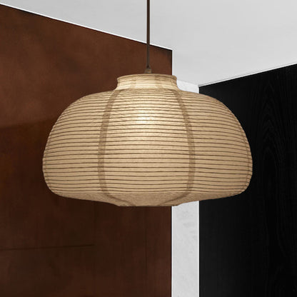 Japanese Paper Lantern Pendant Light White Round Ceiling Fixture for Dining Room Bedroom Kitchen Island Hanging Lamp E26 Base Modern Asian