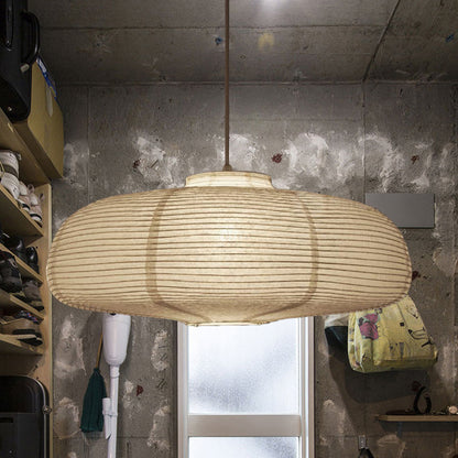 Japanese Paper Lantern Pendant Light White Round Ceiling Fixture for Dining Room Bedroom Kitchen Island Hanging Lamp E26 Base Modern Asian