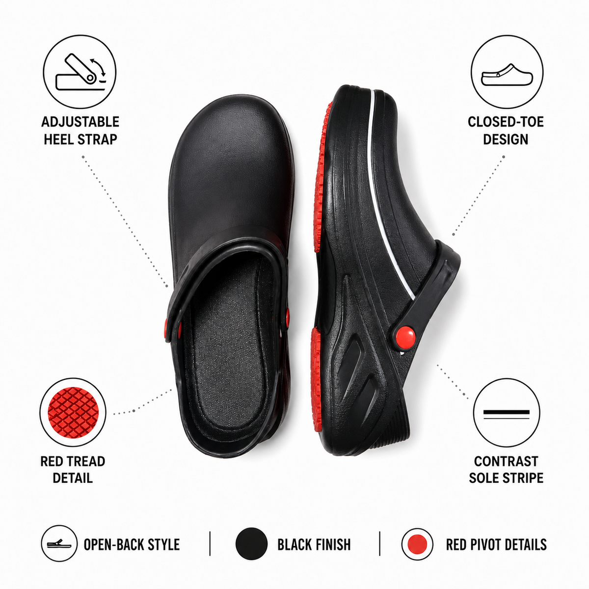 Oil-Resistant Work Shoes with Waterproof Protection & Anti-Slip Grip for Men – Industrial Safety Footwear for Kitchen, Construction &