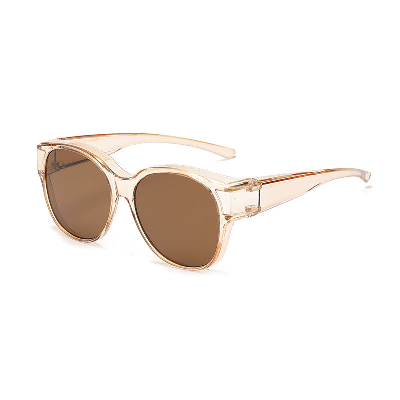 Polarized Over-Prescription-Glasses Sunglasses UV400 Cat-Eye Wraparound Shades for Eyeglass Wearers Driving Outdoor Sports Women Men