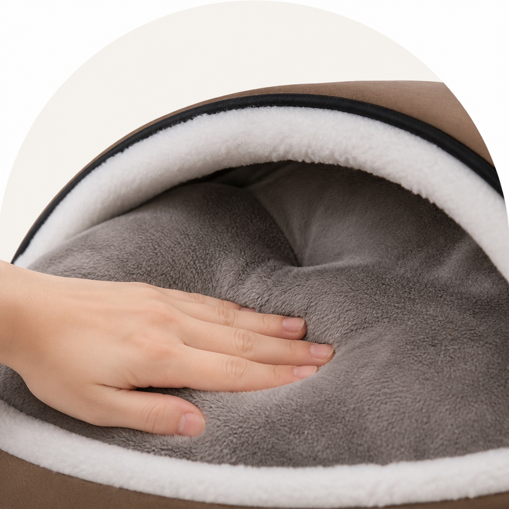 Ortekor 2-In-1 Detachable Plush Fleece Pet House Bed