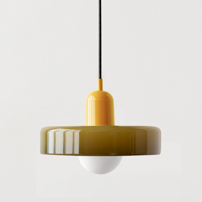 Dual-Shade Glass Hanging Light Fixture G9 Socket 14 Inch Ceiling Mount for Kitchen Island Dining Table Living Room Modern Overhead Lighting