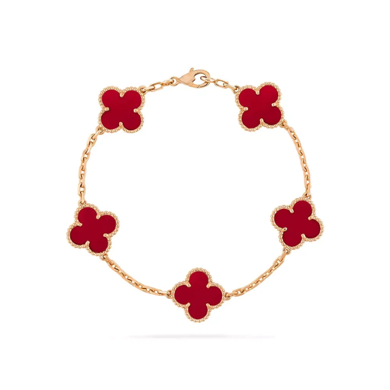 Chain Bracelet with Beaded Accents – Adjustable 7.9" Gold-Tone Link Band for Women – Everyday Wear & Layering Jewelry