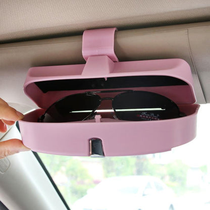 Organizador de lentes para visera de auto – Soporte para gafas de un solo toque para camionetas y SUV