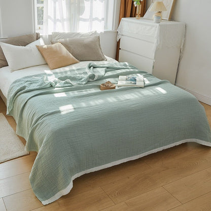 6-Layer Muslin Cotton Blanket Breathable Soft Throw Full Queen King Size for Bed Couch All-Season Lightweight Bedspread Adults Kids