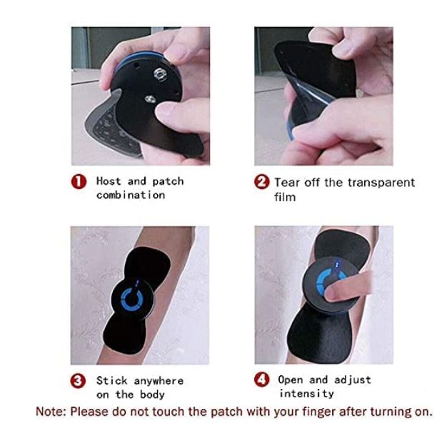 EMS Pulse Massager for Neck Shoulders Legs Arms Back Pain Relief Adjustable Intensity Portable Muscle Stimulator