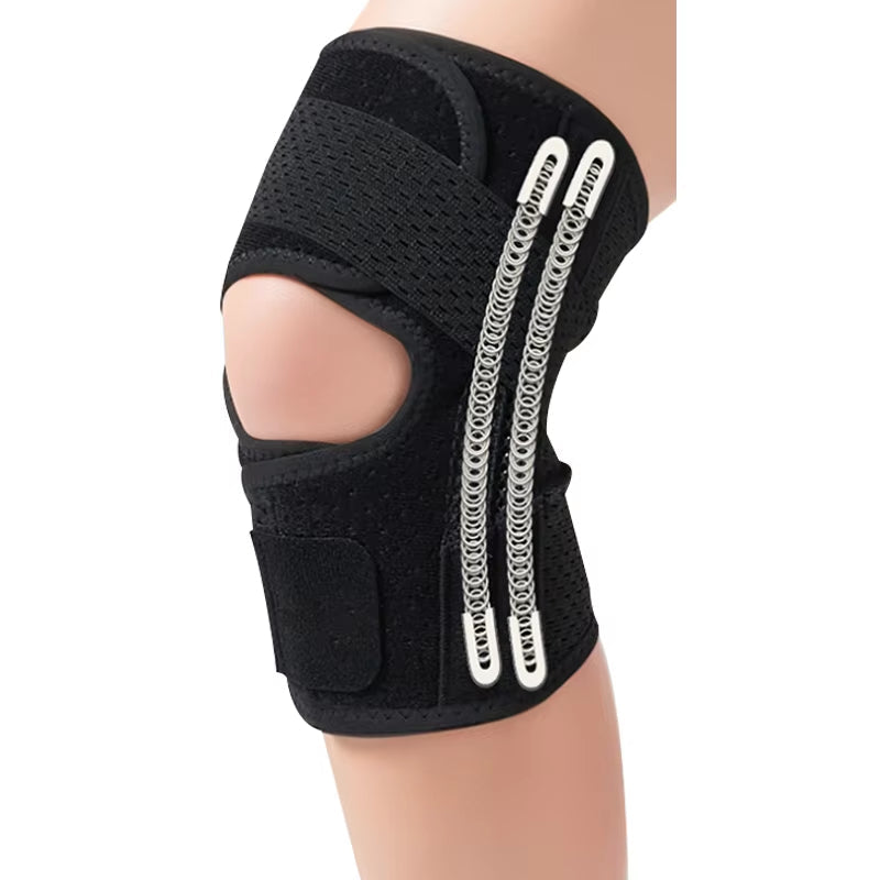 Adjustable Compression Knee Sleeve with Hook-and-Loop Support System for Running, Sports & Daily Stability