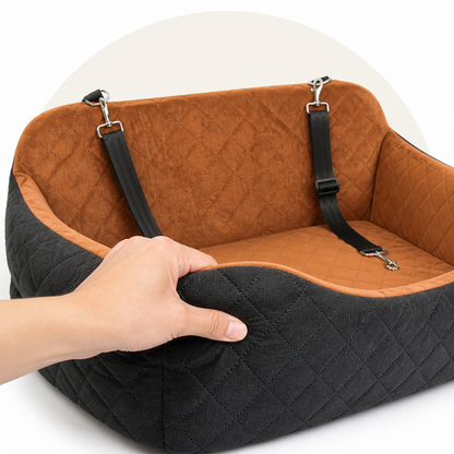 Ortekor Seat-Belt Pass-Through & Washable Cotton Dog Car Seat