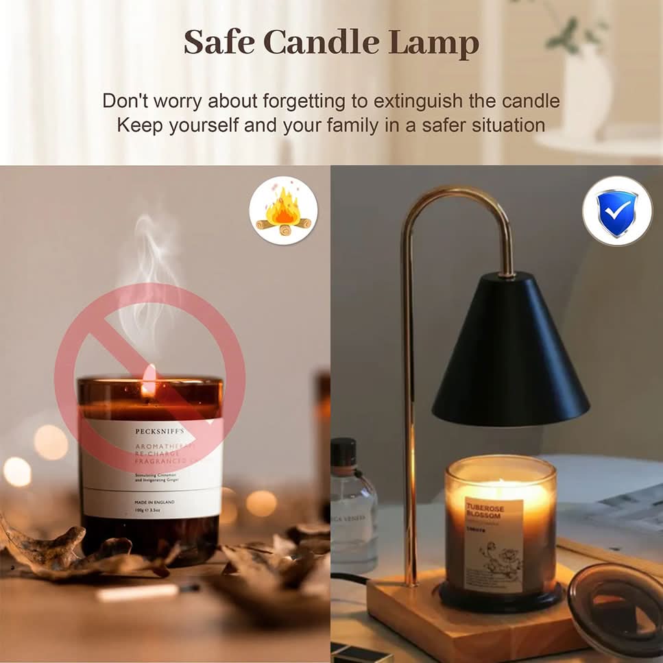 WARMELLE – Lámpara calentadora de velas con temporizador para espacios elegantes