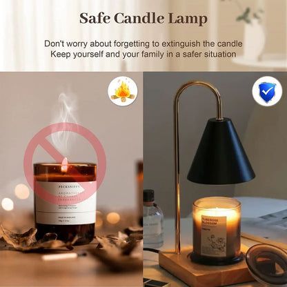 WARMELLE – Lámpara calentadora de velas con temporizador para espacios elegantes