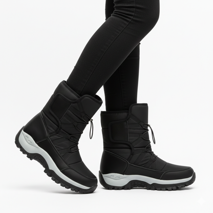 Women's Insulated Waterproof Winter Boots with Hook-and-Loop Closure for Snow & Ice