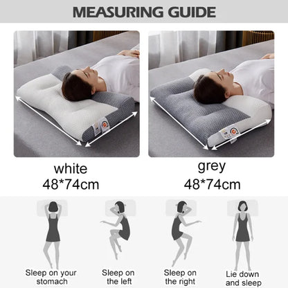 Ergonomic Contour Sleep Pillow with Ear Recess for Side & Back Sleepers – Cervical Alignment Support, Breathable Polyester-Soy Fill