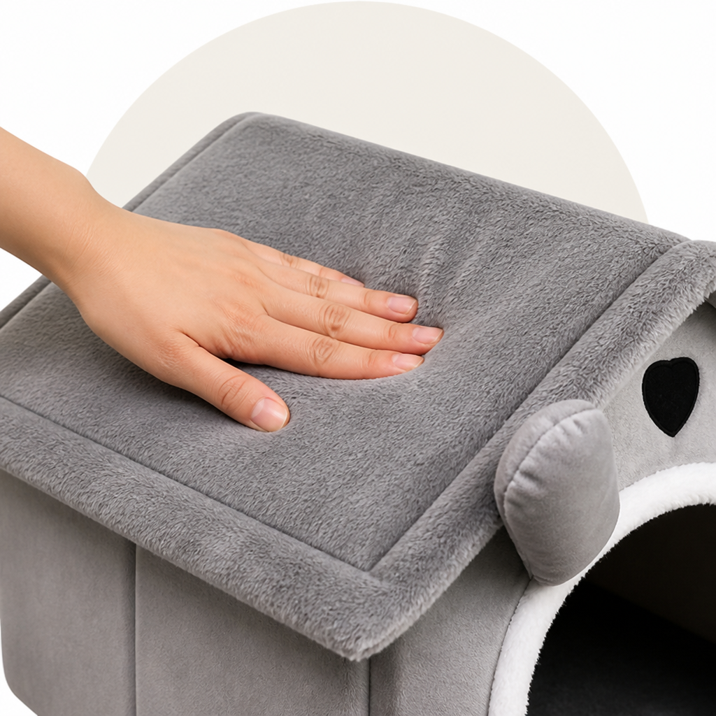 Cama para gatos y perros pequeños Ortekor, lavable, de felpa y para todas las estaciones (base antideslizante)
