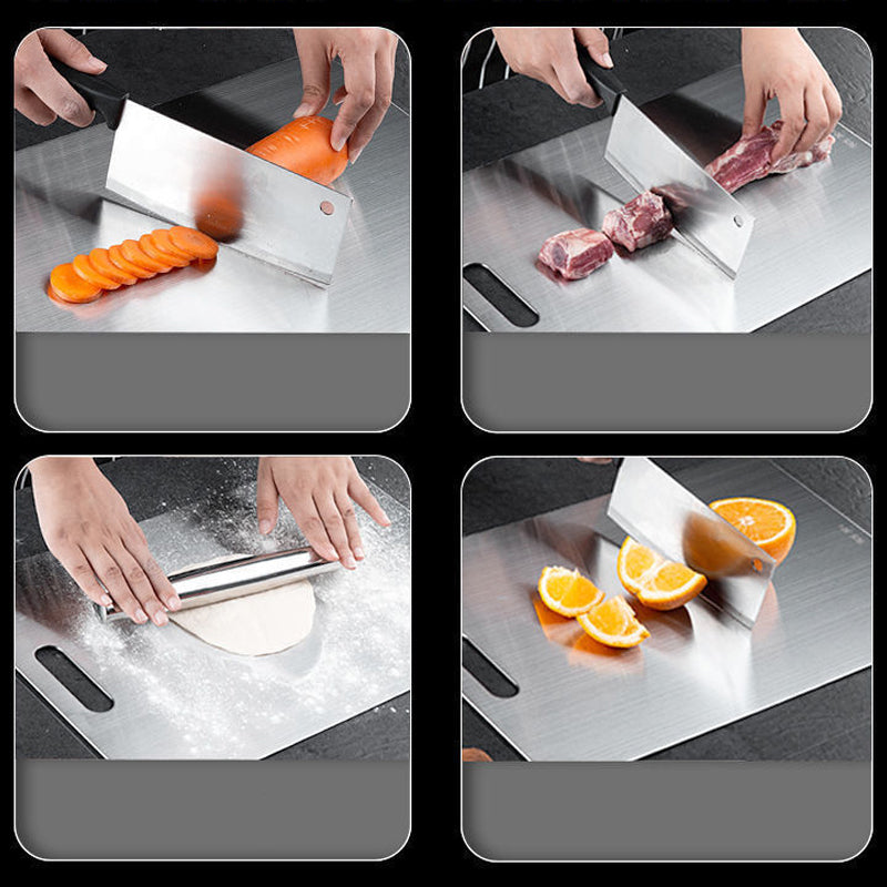 Dual-Surface Stainless Steel Cutting Board for Kitchen Food Prep & Meal Safety | Rust-Resistant Chopping Board for Meat, Vegetables, Bread
