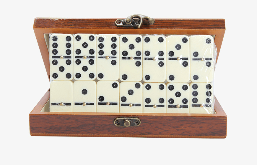 Classic Dominoes Set with Wooden Storage Case – 28 Tiles for Family Game Night