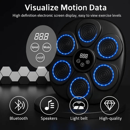 Interactive Rhythm Boxing Trainer with Light-Up Targets & Music Sync for Home Workouts, Cardio & Strength Training