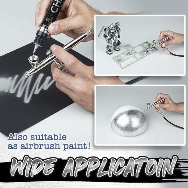 Reflective Chrome Ink Art Pen – Ultra-Glossy Metallic Writing Marker for Crafts, Glass, Plastic & More – 3 Tip Sizes Available