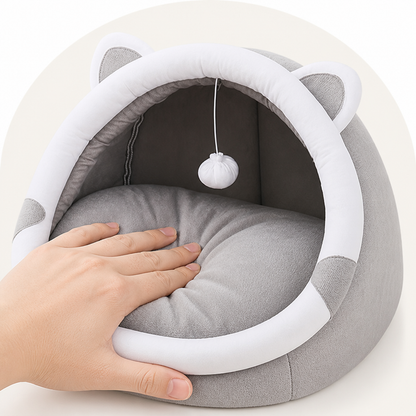 Ortekor Plush Polyester & Washable Pet Cave Bed