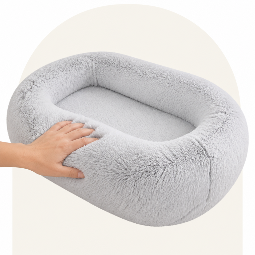 Cama ortopédica y lavable de piel sintética para humanos tipo perro Ortekor (funda desmontable)