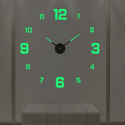 DIY Wall Clock Kit Large Modern Customizable Decorative Clock for Living Room Bedroom Black Silver Gold Red Glow in the Dark