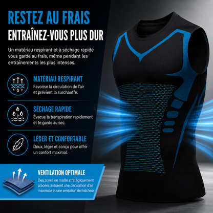 Compression Tank Top with Posture Support for Men & Women – Breathable Body Shaping Undershirt
