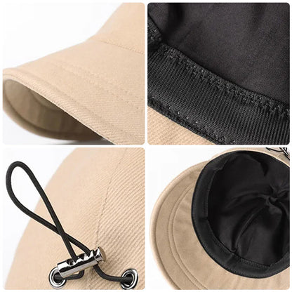 Women's Wide Brim Sun Hat – Foldable UV Protection with Adjustable Drawstring for Beach, Travel & Outdoor