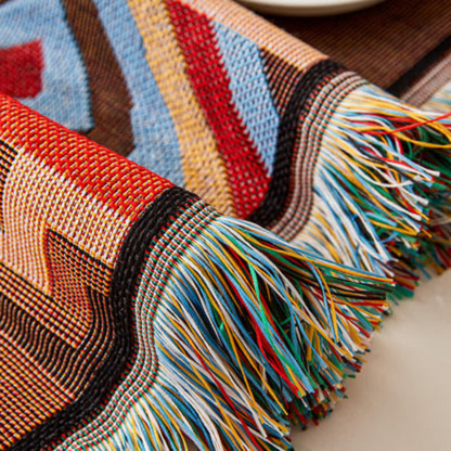 Funda para sofá Breez - Mezcla de poliéster y algodón transpirable, diseño geométrico estilo boho