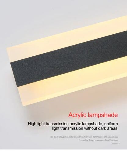 Outdoor Wall Light Fixture Weatherproof Modern Linear Design for Porch Patio Garden Entryway AC 85-265V Iron Acrylic in Warm White or Cool